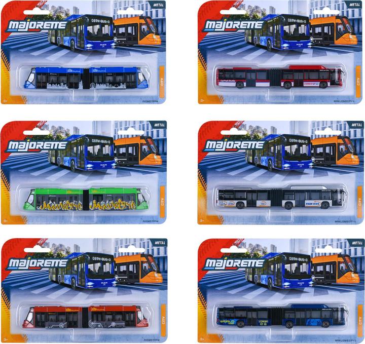Actual product image Majorette City Bus MAN+ Siemens Tram, 6-sort.