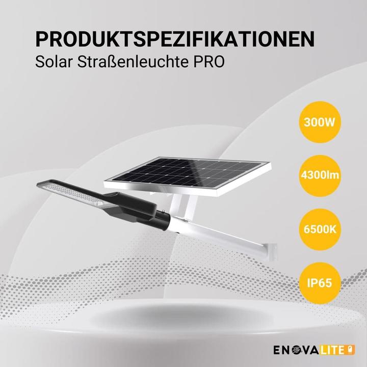 Produktbild Enovalite Solar LED-Strassenleuchte-PRO (4300 lm, IP65)