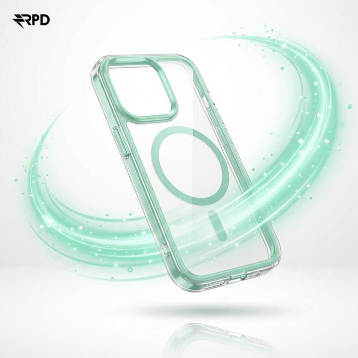 Image du produit RPD iPhone 14 Pro - MagSafe Case mit Türkisem Rahmen, Transparent (Apple iPhone 14 Pro)