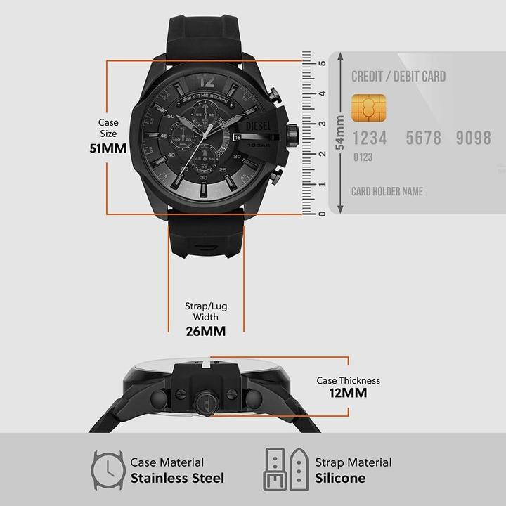 Actual product image Diesel Mega Chief (Analogue wristwatch, Chronograph, 51 mm)