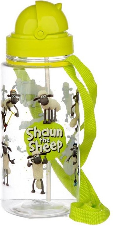 Produktbild Puckator Shaun das Schaf Kinderwasserflasche mit Stroh & Tragekordel (0.45 l)