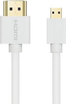 Actual product image MicroConnect HDMI to micro HDMI Cable Slim 1.5m, White (1.50 m, HDMI, 2.0)