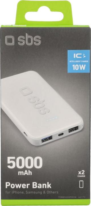 Productafbeelding SBS Pocket Power Bank 5000 mAh (5000 mAh, 18.50 Wh)