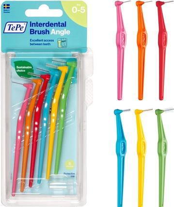 Actual product image TePe Interdental Brushes Angle Mixed Pack ISO 0-5 (6 x, 0.80 mm)