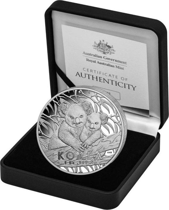 Immagine prodotto Royal Australian Mint Koala d'argento da 1 oz PP - Alto rilievo - RAM 2025 (1.00, 2025)