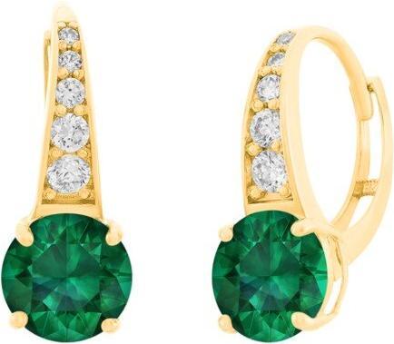 Image du produit JVD Boucles d'oreilles en or plaqué avec zircons verts et transparents SVLE0974XH2GZ00