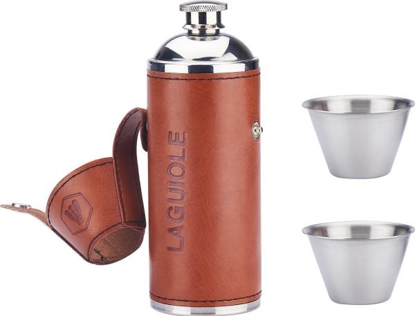 Actual product image Laguiole Metal bottle with 2 cups (235 ml)