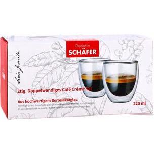 Schäfer IT-Systems, Tasse, Doppelwandige Tasse 220ml Set von 2 (220 ml, 2 x)