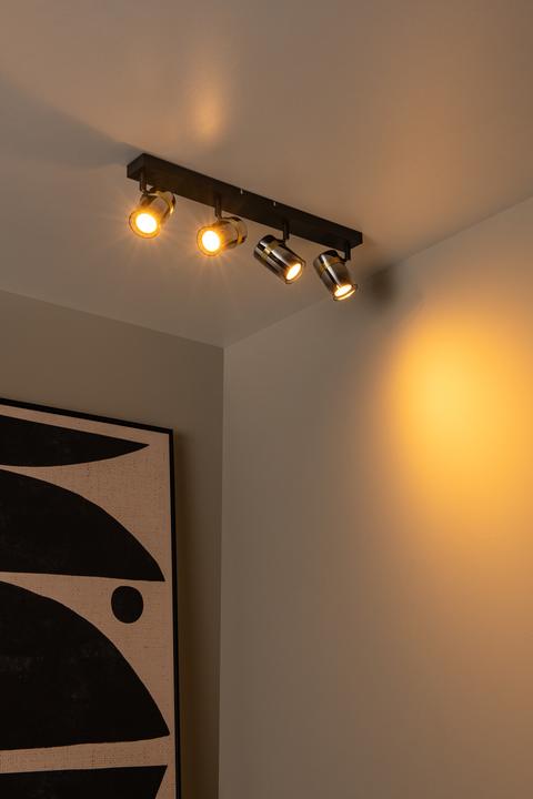 Produktbild Lucide UPTON GU10 Deckenstrahler 4-fach Modern Rauchfarbe 57900/04/65 (GU10)