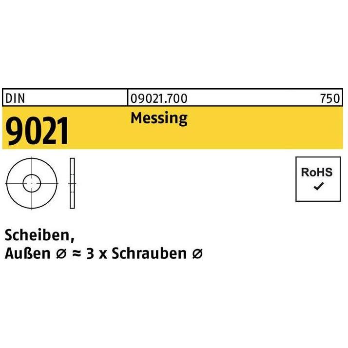 Zubehör Befestigungstechnik, Unterlegscheibe ISO 7093-2 3 Messing