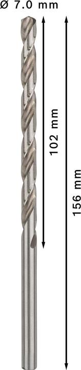 Produktbild Bosch Professional Zubehör PRO Metal HSS-G Spiralbohrer, 7 x 102 x 156 mm (7 mm)