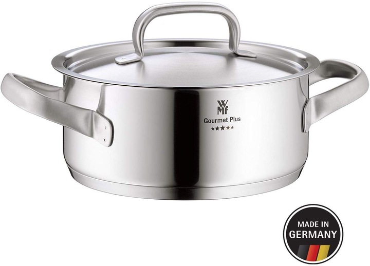 Produktbild WMF Bratentopf GOURMET PLUS Silberfarben (24 cm, Bräter + Schmortopf, Kochtopf, Edelstahl)