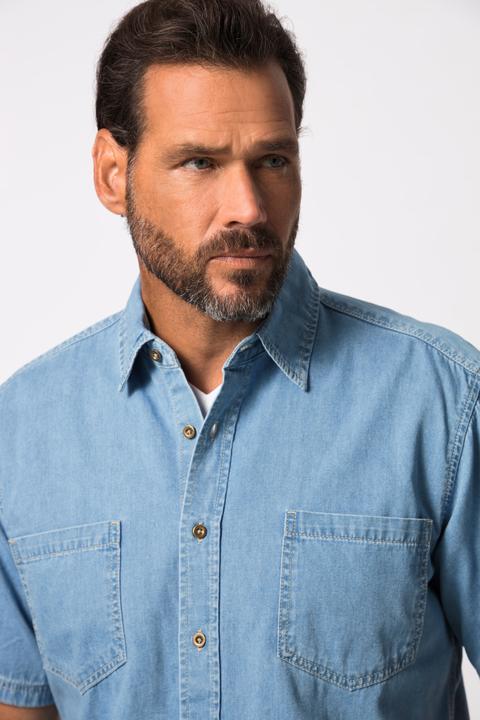 Immagine prodotto JP1880 Denimhemd, Denim, Halbarm, Modern Fit Passform, Kent Kragen, bis Gr. 8XL (XXL)