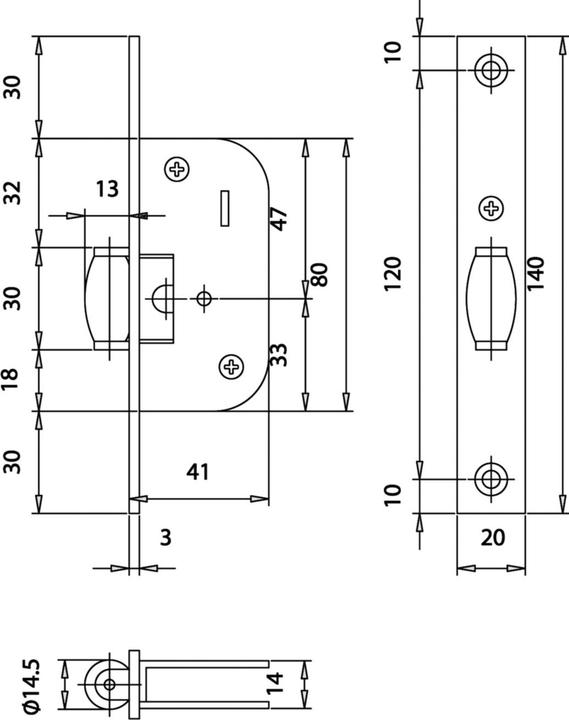 Immagine prodotto MSL Serratura da infilare a rullo a telaio tubolare 1915 (Serratura a mortasa)