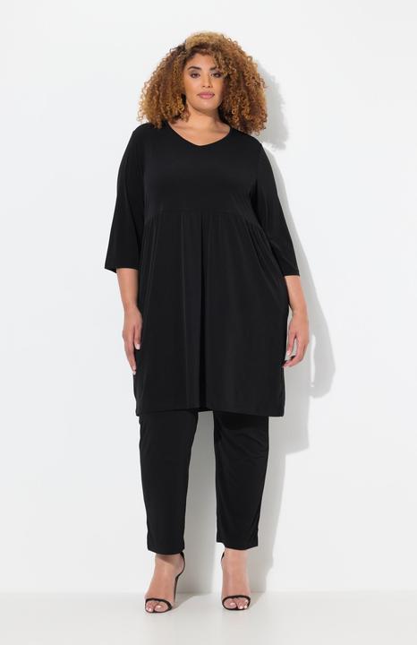 Produktbild Ulla Popken Longshirt, A-Linie, Tunika-Ausschnitt, 3/4-Arm, Taschen (54)