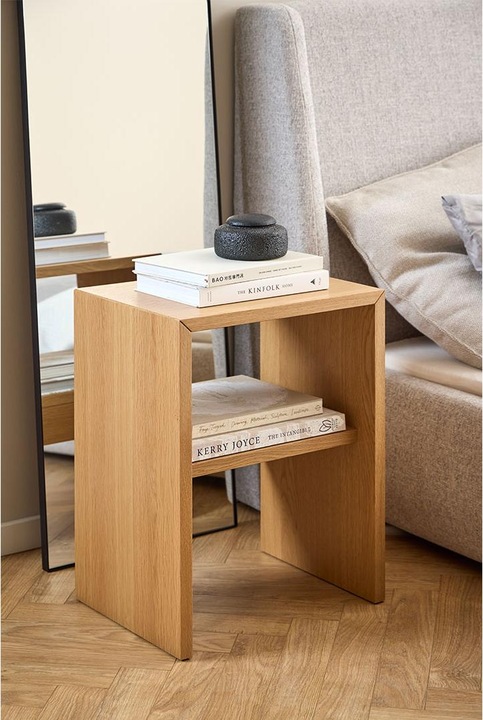 Productafbeelding AC Design Arlon Nachttisch Eiche PU-lackiertes Furnier (45 x 35 x 60 cm)