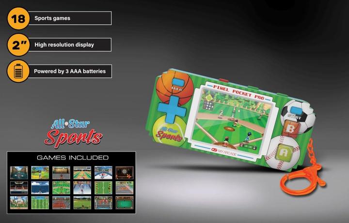 Produktbild MyArcade My Arcade Pixel Pocket Pro All-Star Sports Portable Gaming System