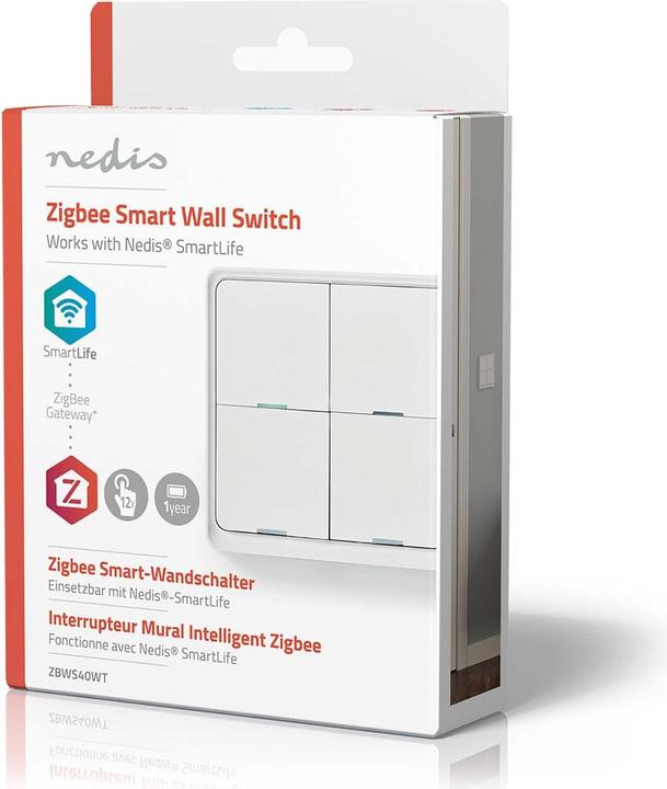 Produktbild Nedis ZBWS40WT Smartlife WiFi Wandschalter, Weiss