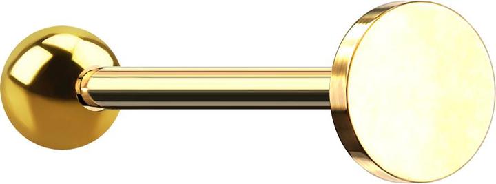 Produktbild Star Piercing Micro Barbell vergoldet mit Kugel und Scheibe (ohne Messing, Chirurgenstahl 316L)