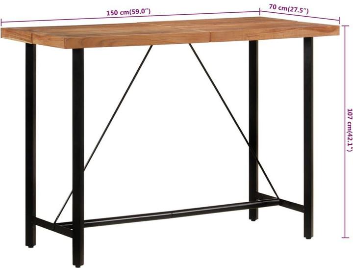 Actual product image vidaXL Bartisch (70 x 150 x 107 cm)