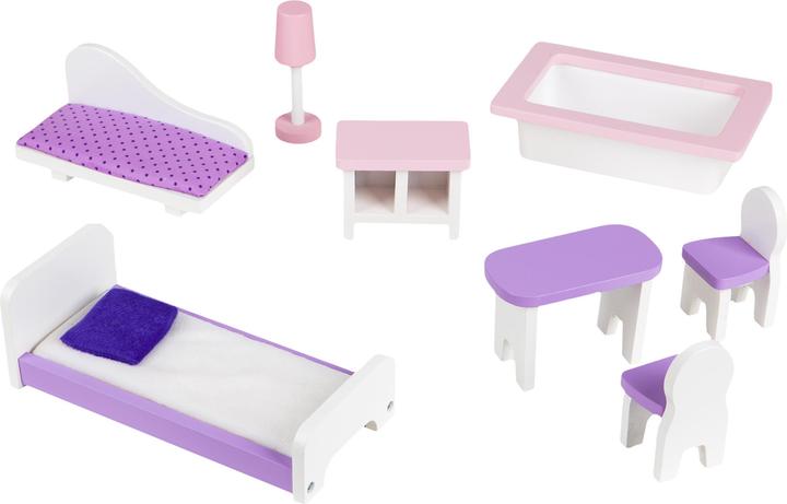 Produktbild EcoToys Puppenhaus aus Holz + Möbel