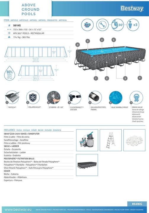 Produktbild Bestway APX 365 Pool Set (732 x 366 x 132 cm)
