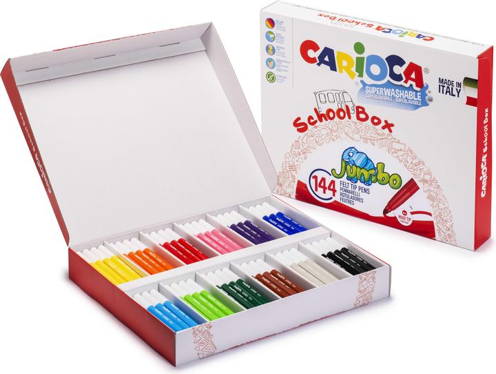 Image du produit Carioca Feutres de coloriage Schoolbox Jumbo 144 pièces (144x)
