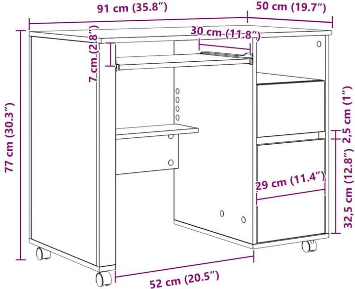 Immagine prodotto VidaXL Scrivania per computer in rovere Artisan Centro in legno composito in rovere Artisan