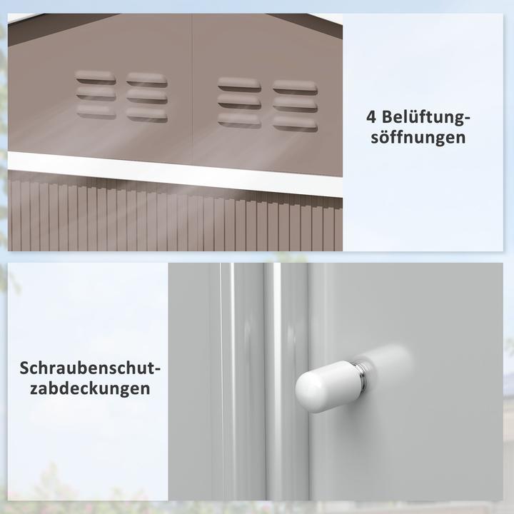 Image du produit Outsunny Gerätehaus Stahl Hellgrau
