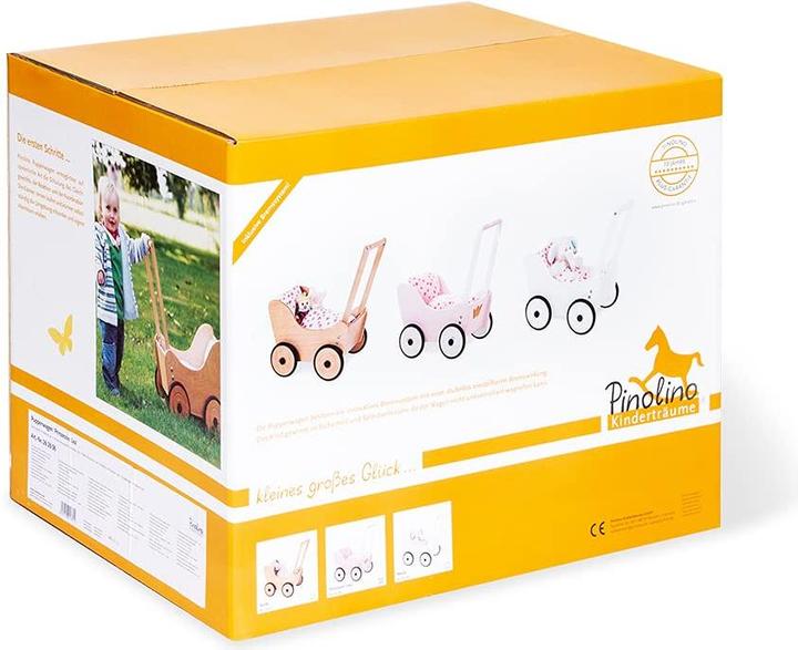 Produktbild Pinolino Puppenwagen 'Trixi' komplett mit Bettzeug Herzchen Rosa