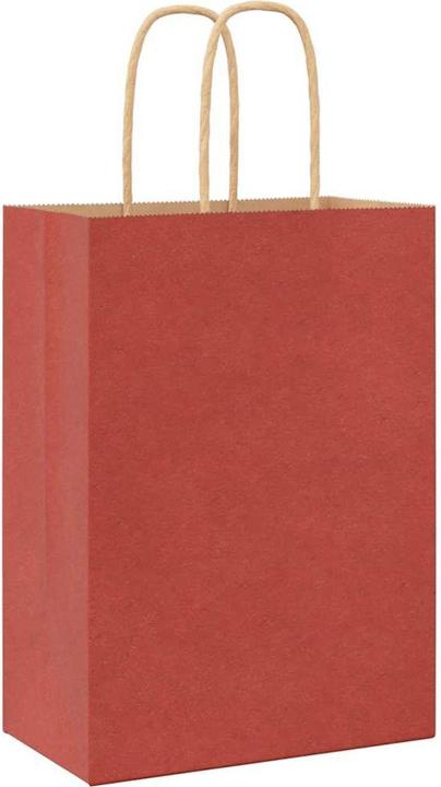 Produktbild VidaXL Kraftpapiertüten 50 Stk. mit Henkel Rot 15x8x21 cm Papiertüte (Geschenktüte, 50 x)