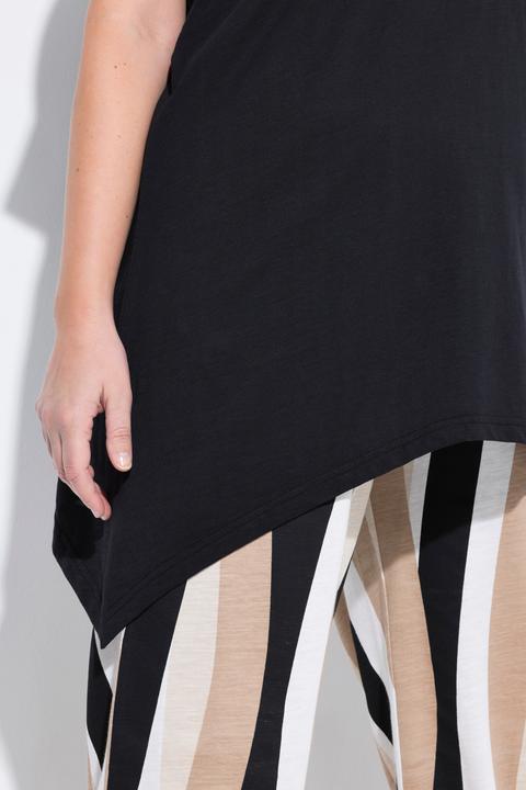 Actual product image Ulla Popken Eco Cotton Longline Pointed Hem Sunny Graphic Tee (46, 48)