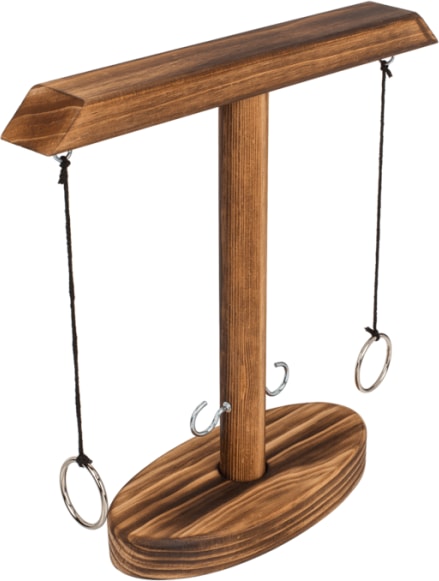 Immagine prodotto Ootb Gioco di bevute con lancio di anelli in legno da 25 cm, inclusi 2 bicchieri da shot