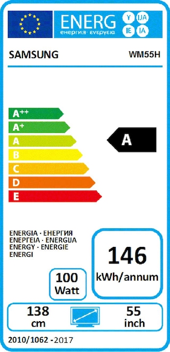 Energy Label Samsung Flip WM55H (3840 x 2160 Pixels, 55")