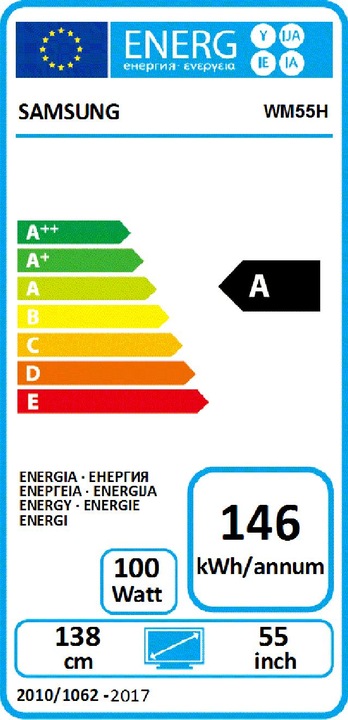 Energie-Label Samsung Flip WM55H (3840 x 2160 Pixel, 55")