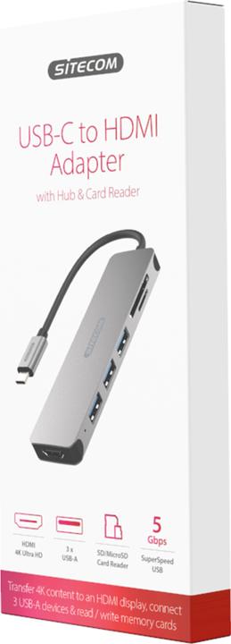 Actual product image Sitecom CN-407 (USB-C, 6 ports)