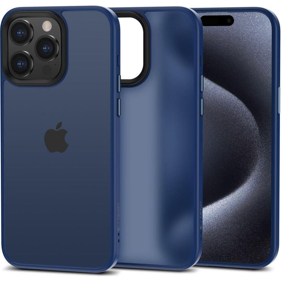 Tech-Protect MagMat case for iPhone 15 Pro Max - navy blue matte (Apple iPhone 15 Pro Max), Smartphone Hülle, Blau