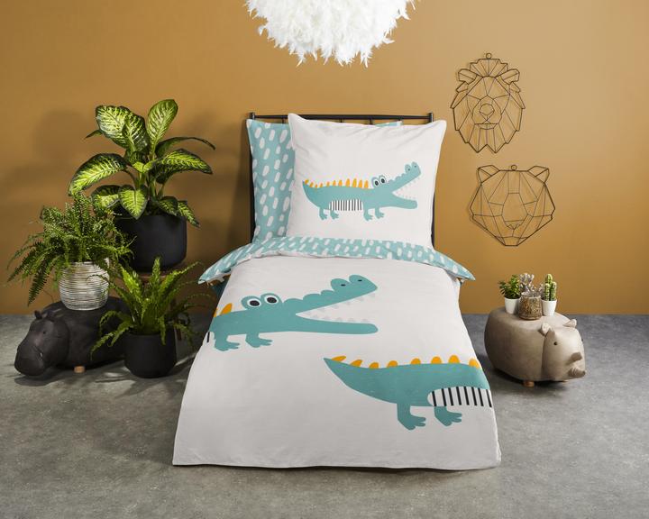 Productafbeelding Good Morning Krokodil" omkeerbaar beddengoed (Beddengoed set, 135 x 200 cm)