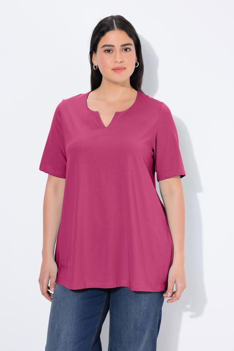 Actual product image Ulla Popken Essential Notch Neck Stretch Tee (60)