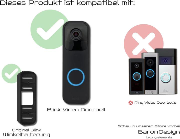 Produktbild Baron Design Edelstahl Blende für Blink Doorbell
