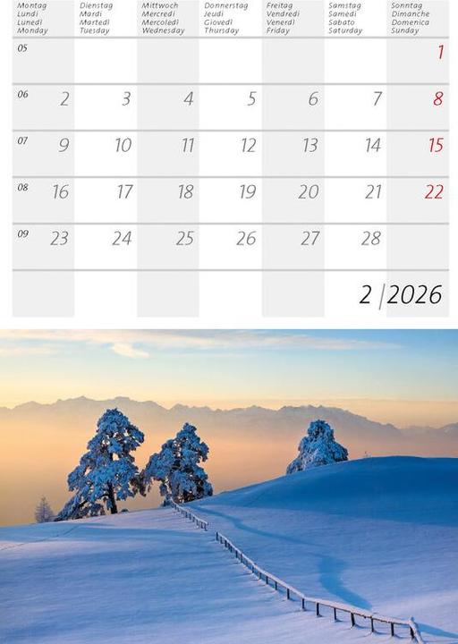 Produktbild Kleiner Schweizer Kalender 2026 (Harter Einband, Deutsch, Französisch, Italienisch)