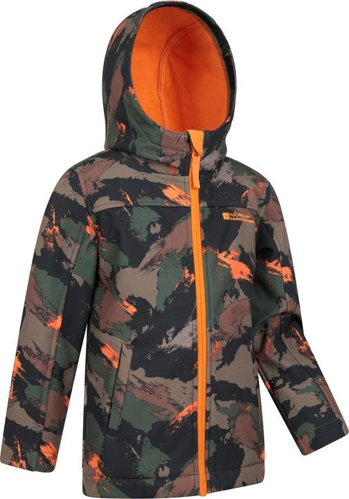 Actual product image Mountain Warehouse Childrens/Kids Exodus II Camo Water Resistant Soft Shell Jacket (140)