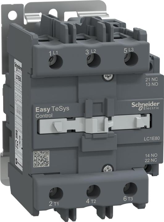 Actual product image Schneider Easy TeSys power contactor 3P 80A 1NO+1NC 110V AC 50/60Hz LC1E80F7