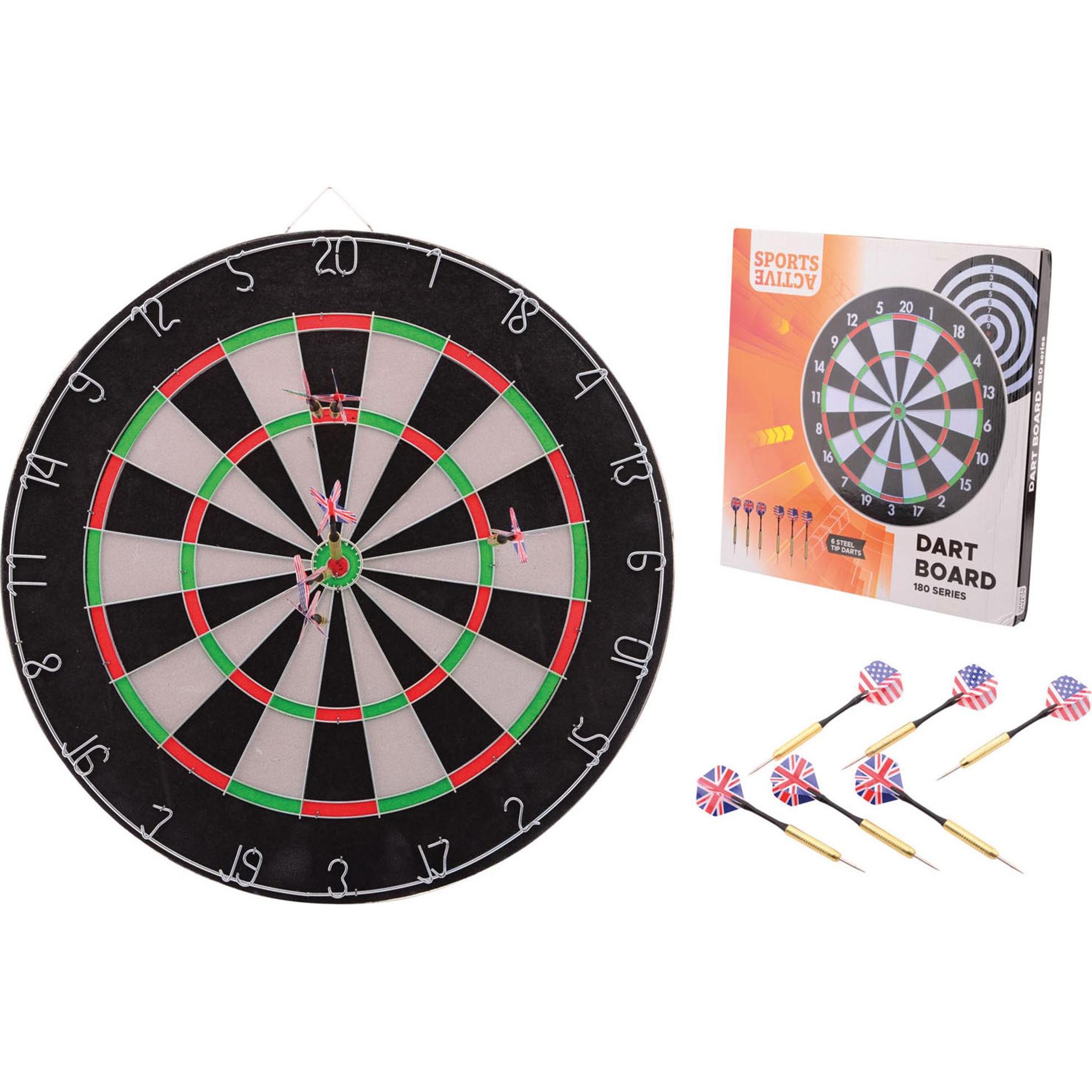 Neutral Dartscheibe mit Darts schwarz