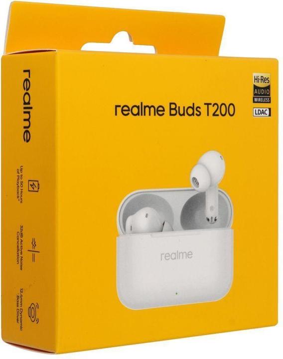 Produktbild realme Wireless headphones Wireless earphones Buds T200 snowy white (ANC, 10 h, Kabellos)