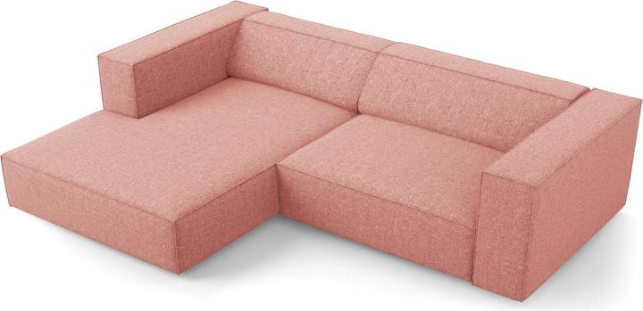 Actual product image Cosmopolitan Design Left Corner Sofa, "Arendal", 3 Seats, Pink, 224x166x70 Made in Europe (3-seater, Corner sofa)