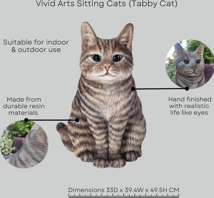 Produktbild Arts Dekofigur Katze Sitzend, 19.5 cm, Grau, Bewusste