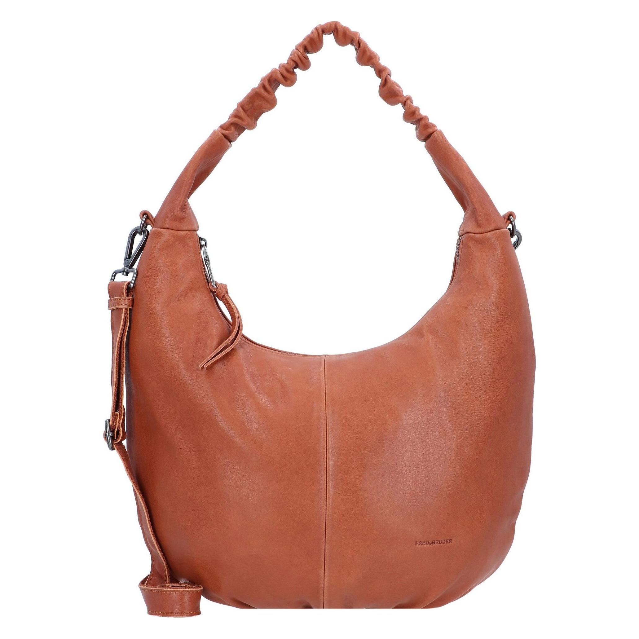 FredsBruder, Damen, Handtasche, Jeren Schultertasche Leder 41 Cm, Braun