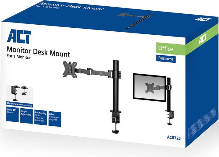 Actual product image Monitor Desk Mount, 1 screen up to 32ö and 12 kg (Table, 32")