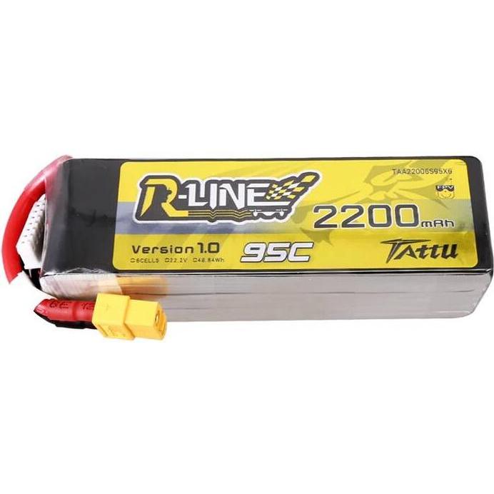 Tattu Lipo R-Line 22.2V 2200mAh 6S 95C battery with XT60 connector (22.20 V, 2200 mAh)